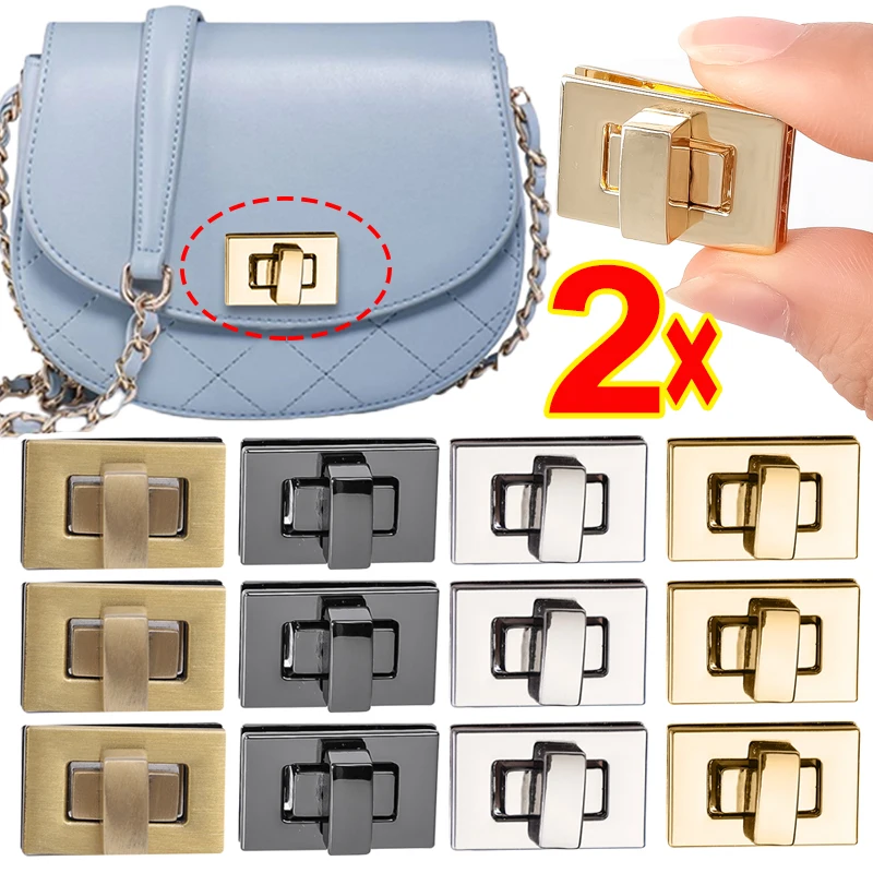 Bag Metal Locks Clasp Catch Buckles Women Square Turn Locking Handbag Shoulder Bag Purse DIY Bags Twisting Hardware Accessories