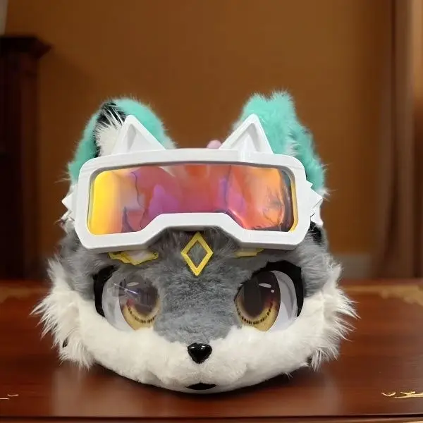 Fursuit Tierbrille, trendige Brille für Kemono und Kigurumi, Requisite, pelzige Dekoration, Zubehör, Cosplay