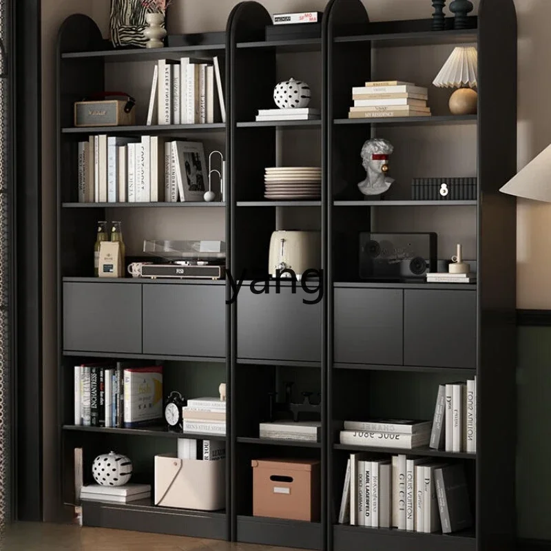 LH Retro-Bücherregal aus Massivholz, Ganzwand-Bücherregal, frei kombinierbar, Aufbewahrung, Wohnzimmer-Wandvitrine