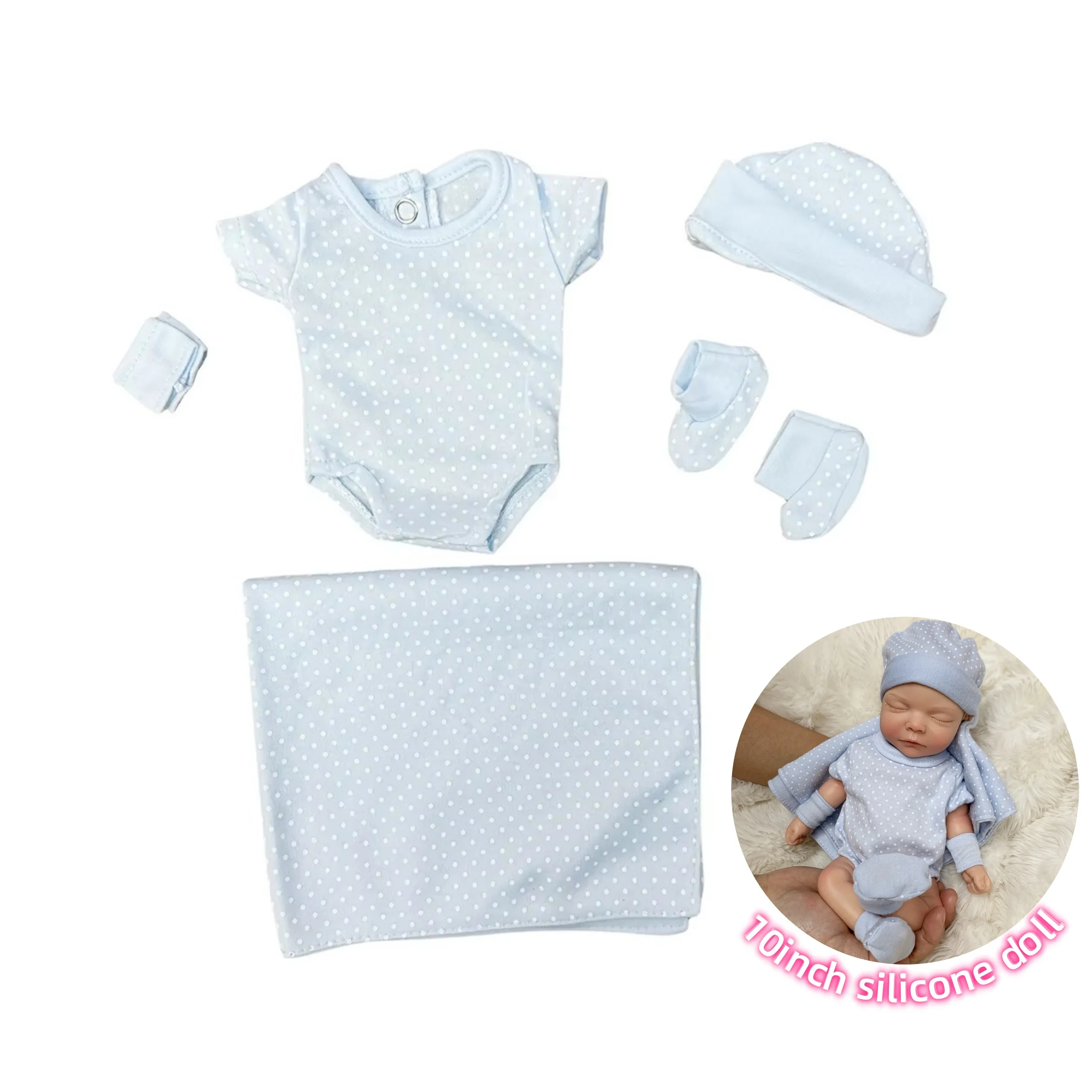 Set di vestiti per bambole alla moda, 6 stili adatti per bambole Bebe Reborn da 10 pollici, abiti fatti a mano, accessori per bambole