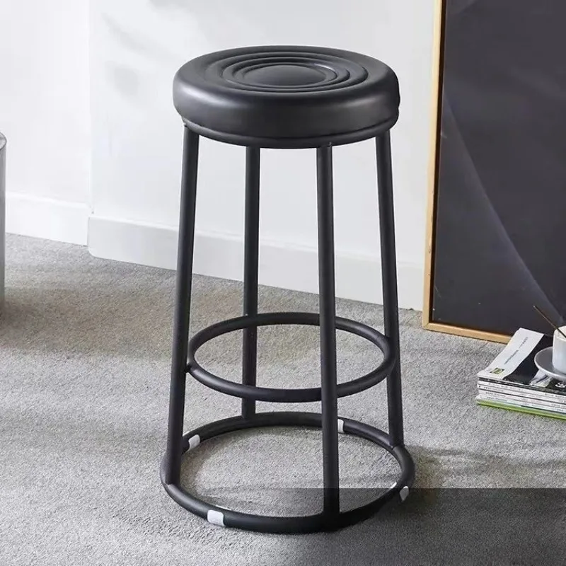 Bar Chairs Bar Counter Stool 75cm Height Round Stool Cafe Milk Tea Shop Dining Simple Commercial Household Multipurpose Seat