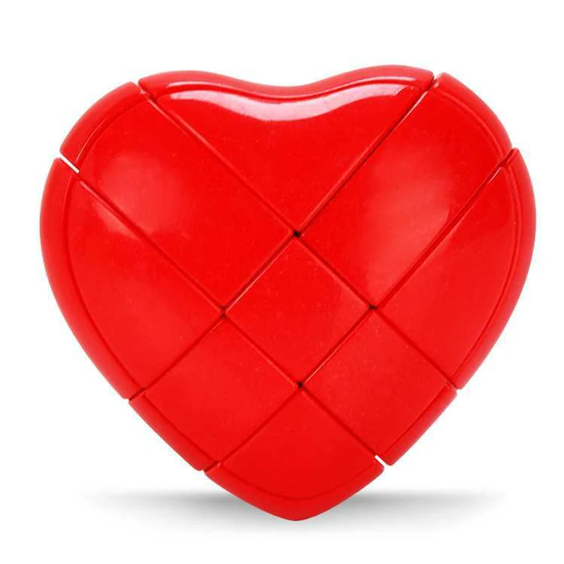 YJ Heart Shaped Speed Cubes 3X3X3 Brain Teaser Educational Puzzle Toys For Kids Children Gifts Cube Magique кубик рубика