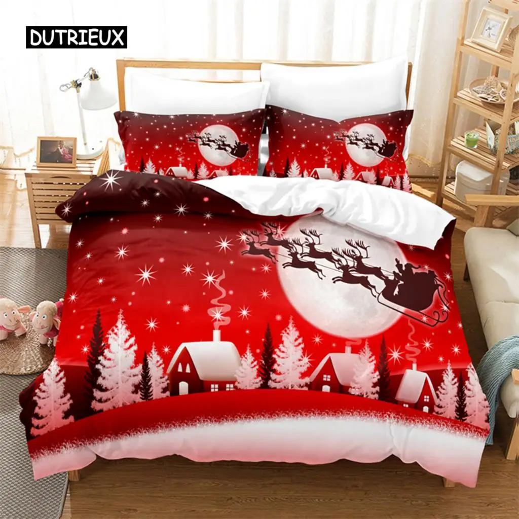 Christmas Sleigh Bedding Set Duvet Cover Set 3d Bedding Digital Printing Bed Linen Queen Size Bedding Set Fashion Design