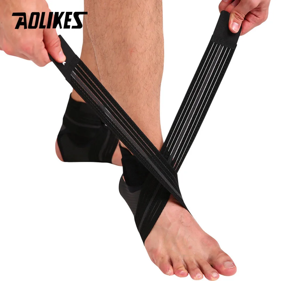 AOLIKES 1PCS Compression Ankle Brace - Lightweight Ankle Sleeve Sock Support for Sprains Arthritis Tendonitis Running Fitness