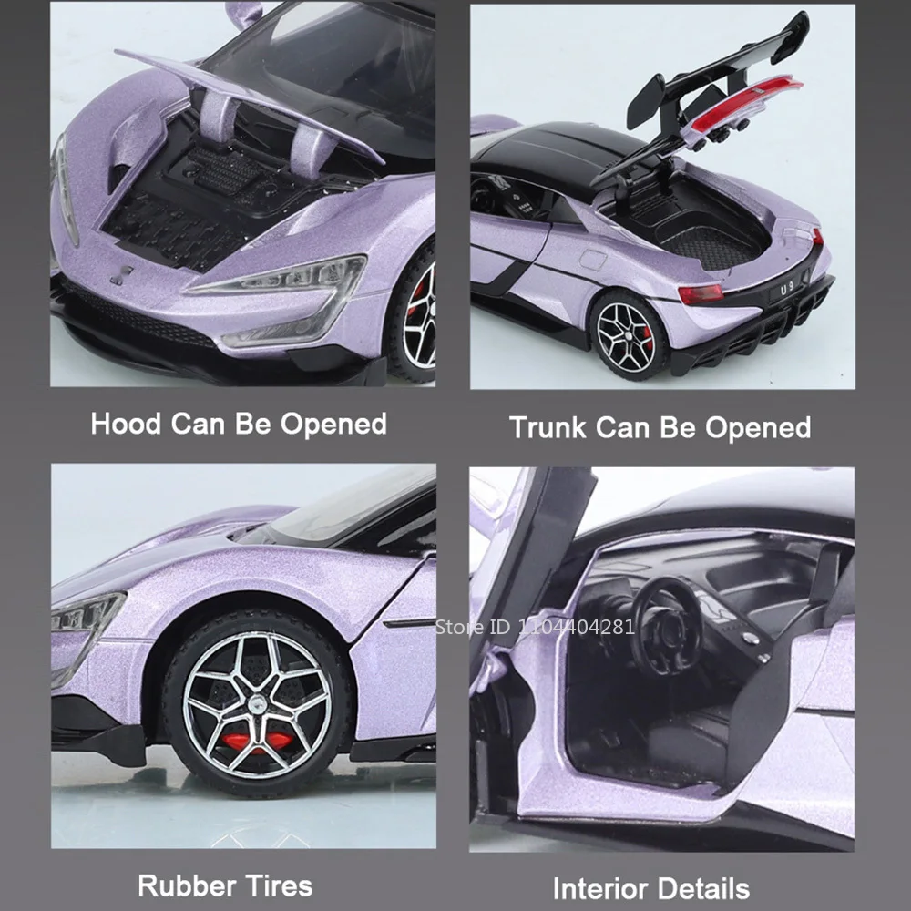 1:32 BYD는 U9 U8 합금 다이캐스트 모델 자동차 장난감 사운드 Ligth 풀백 도어 열린 문 열린 차량 어린이 장난감 선물을 찾습니다.