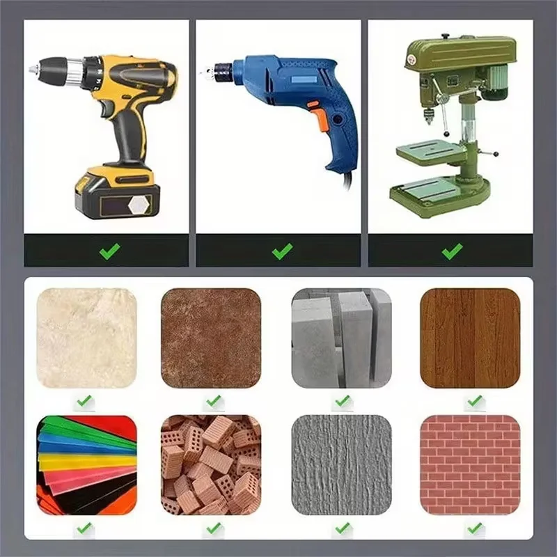 4PCS high-Hardness Skew Head Eccentric Drill Bits For Tiles/ Glass/Metal/Wood Drilling Tools 6-12mm Drill Bits Set