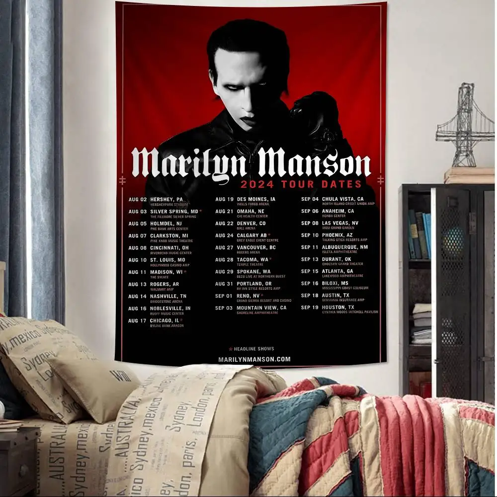 نسيج بوهيمي معلق من M-Marilyn M-Manson لغرفة المعيشة وديكور المنزل والنوم نسيج ياباني