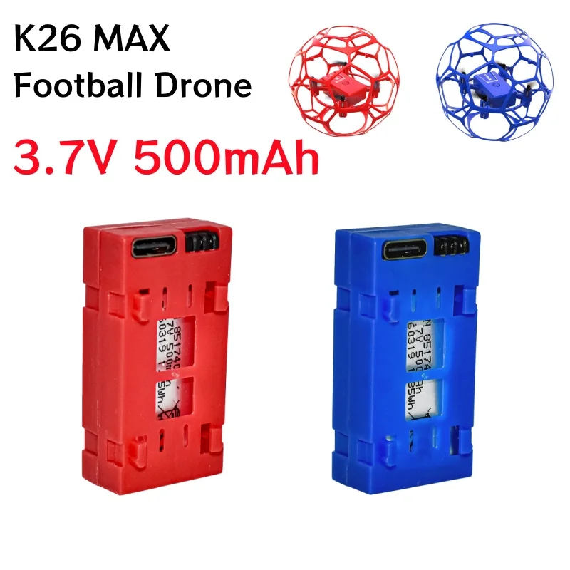 Original-Drohnenakku für K26 MAX, 3,7V 500mAh wiederaufladbarer LiPo-Ersatzakku, Ersatzteil für lange Flugzeiten