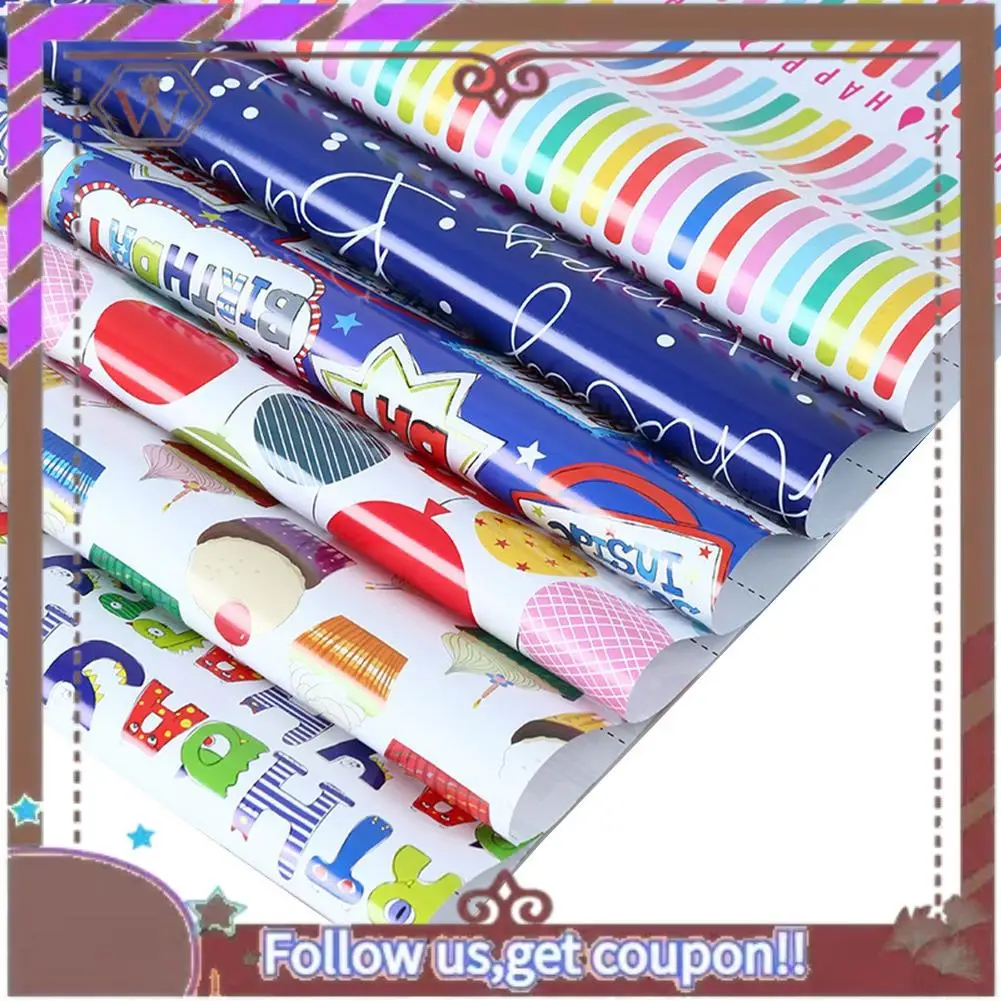 ABBG-Wrapping Paper Sheets Set Of 6 ,For Birthday Party Wrapping Paper Gift Wrap Papers,Present Gift Wrapping Paper