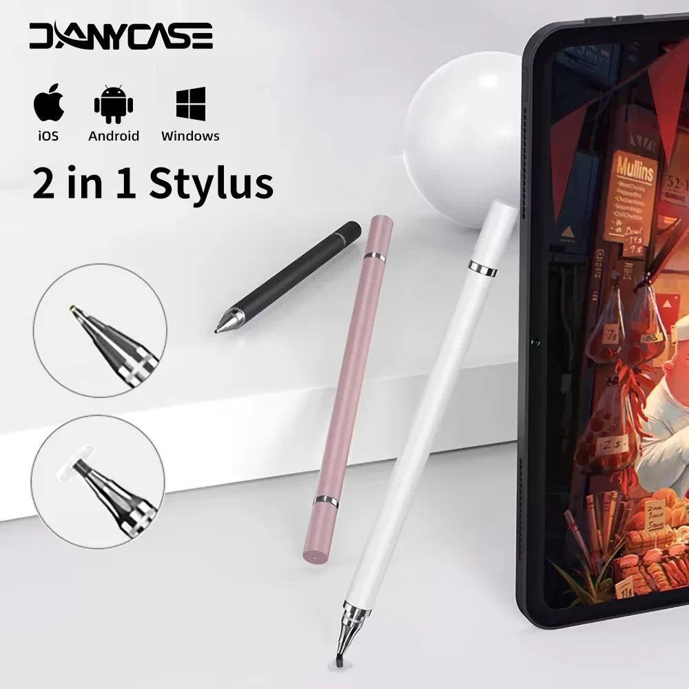 2 in 1 Universal Stylus Pen For Tablet Mobile Android ios Phone iPad Accessories Drawing Tablet Capacitive Screen Touch Pen