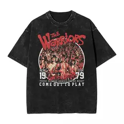 Washed T Shirts The Warriors Walter Hill Thriller Action Hip Hop Fashion T-Shirts Oversize Streetwear Tops Tee Shirt Men Women