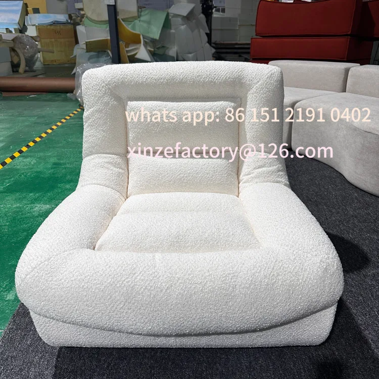 

Customizable compression sponge lazy sofa small apartment single recliner balcony reading area fabric sofa customization