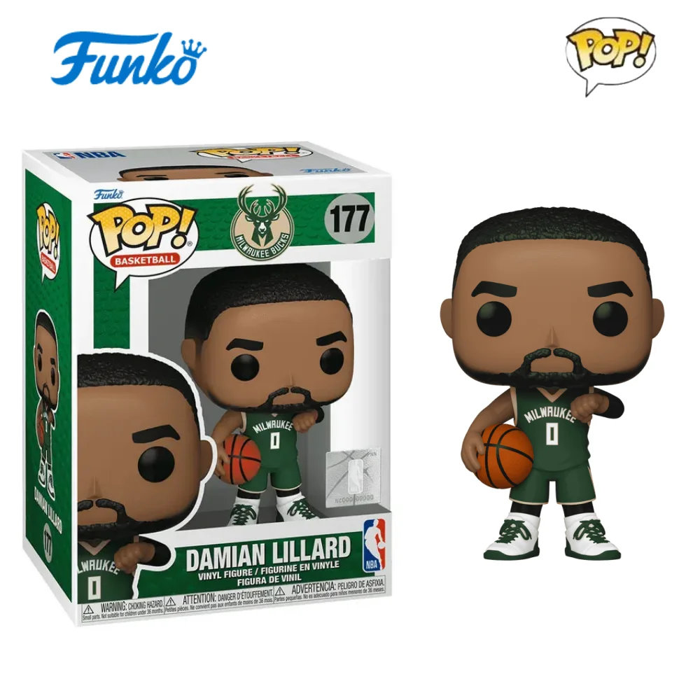 POP Damian Lillard en camiseta verde # 177 figuras FUNKO NBA figura coleccionable edición limitada modelo muñeca de juguete regalo para niños