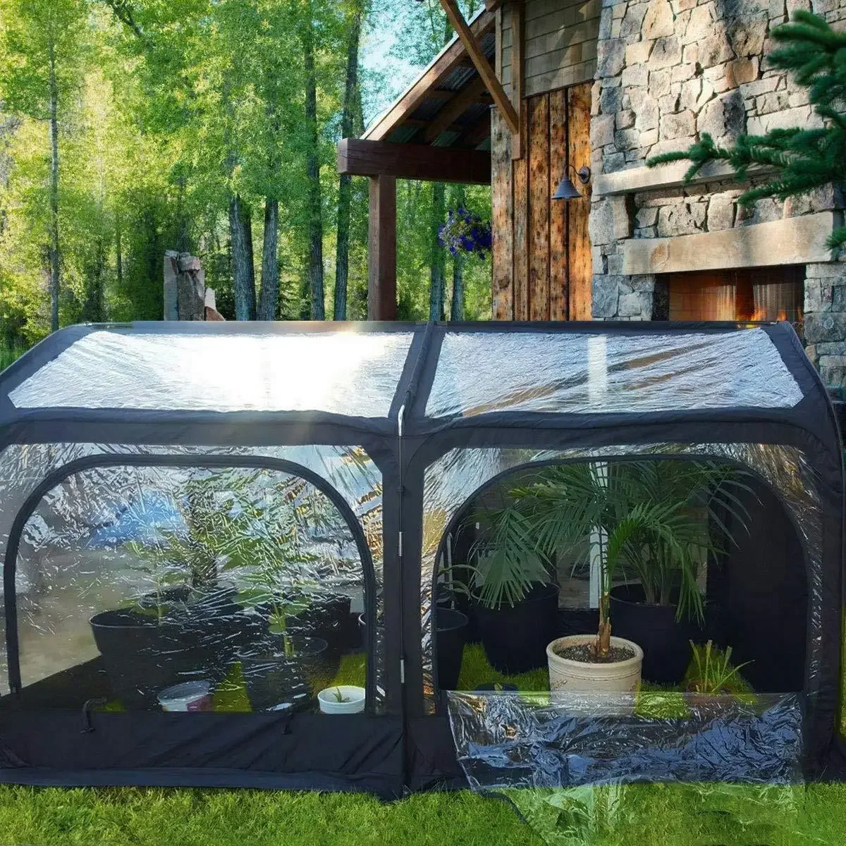 Cross-border Amazon hot sale, large space foldable transparent PVC tunnel walk-in garden