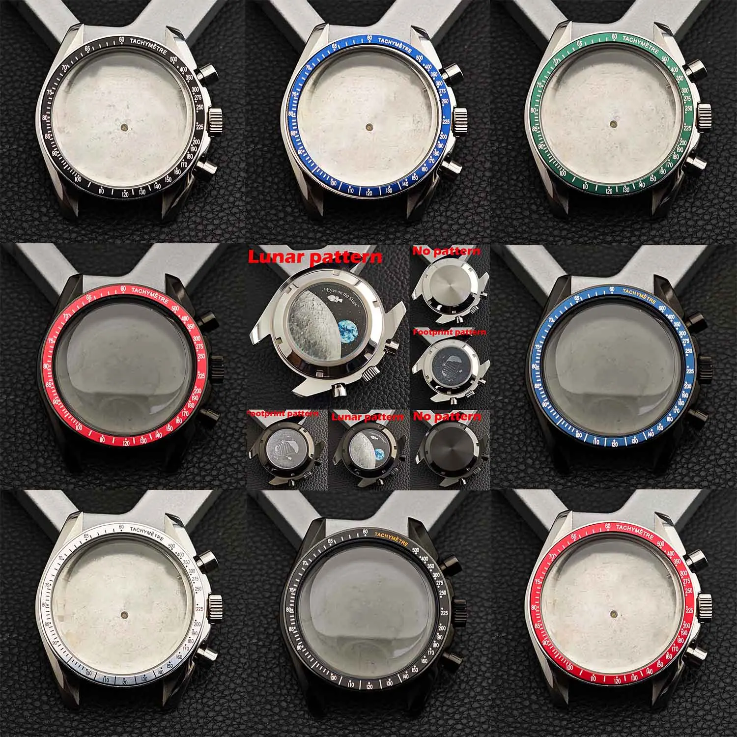 39,7MM Herren-Quarzuhren Edelstahl-Mondphasengehäuse Passend für VK63 VK64 Uhrwerk Gehäuse Uhrenzubehörteile Passend für 20mm Armband