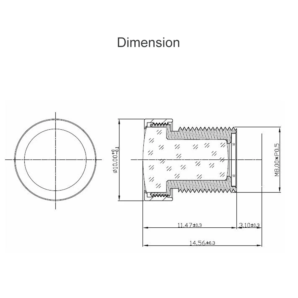 Witrue 2,1mm M8 Objektiv 1/3 Zoll 5MP F 2,2 151 Grad mit 650nm IR Filter linsen für CCTV Sicherheit kamera Weitwinkel 151 Grad