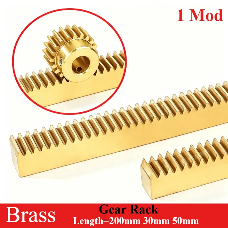 

1pcs 1 Mod Brass Gear Rack 1 Module Copper Straight Teeth Drive Rack Length 200mm 300mm 500mm 6x0mm 10x10mm 12x12mm Gear Rack