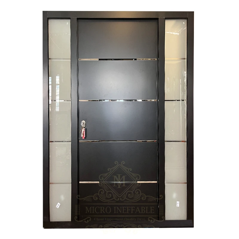 Puerta frontal de acero, tamaño personalizado, puertas de diseño moderno para entrada de seguridad exterior del hogar, resistente y duradero, para el hogar, tienda