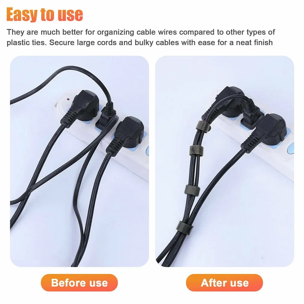 Cable Organizer 50pcs Reusable Hook and Loop Cable Ties Cable Management Cable Winder Tape Protector Phone Accessories image 6
