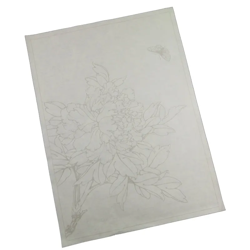 Professional Brushwork Line Drawing Paper Line Draft Rice Xuan Paper Practice Coloring Peony Hook Line Copying Painting Paper