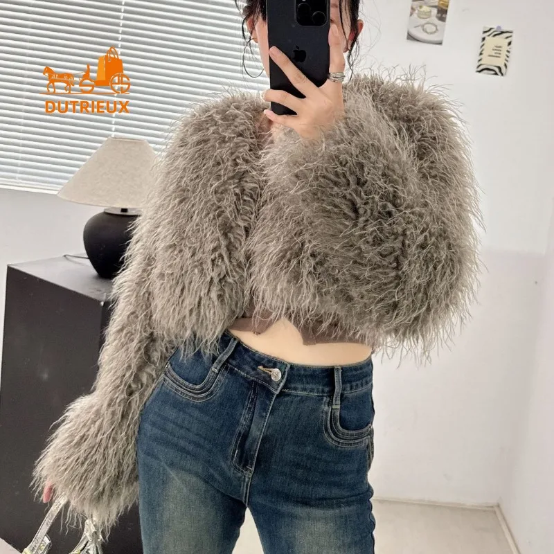 Autumn and Winter Women's Short Genuine Mink Fur Coat, 100% Real Mink Fur, Ski Travel Fashion Temperament Women's Fur Jacket