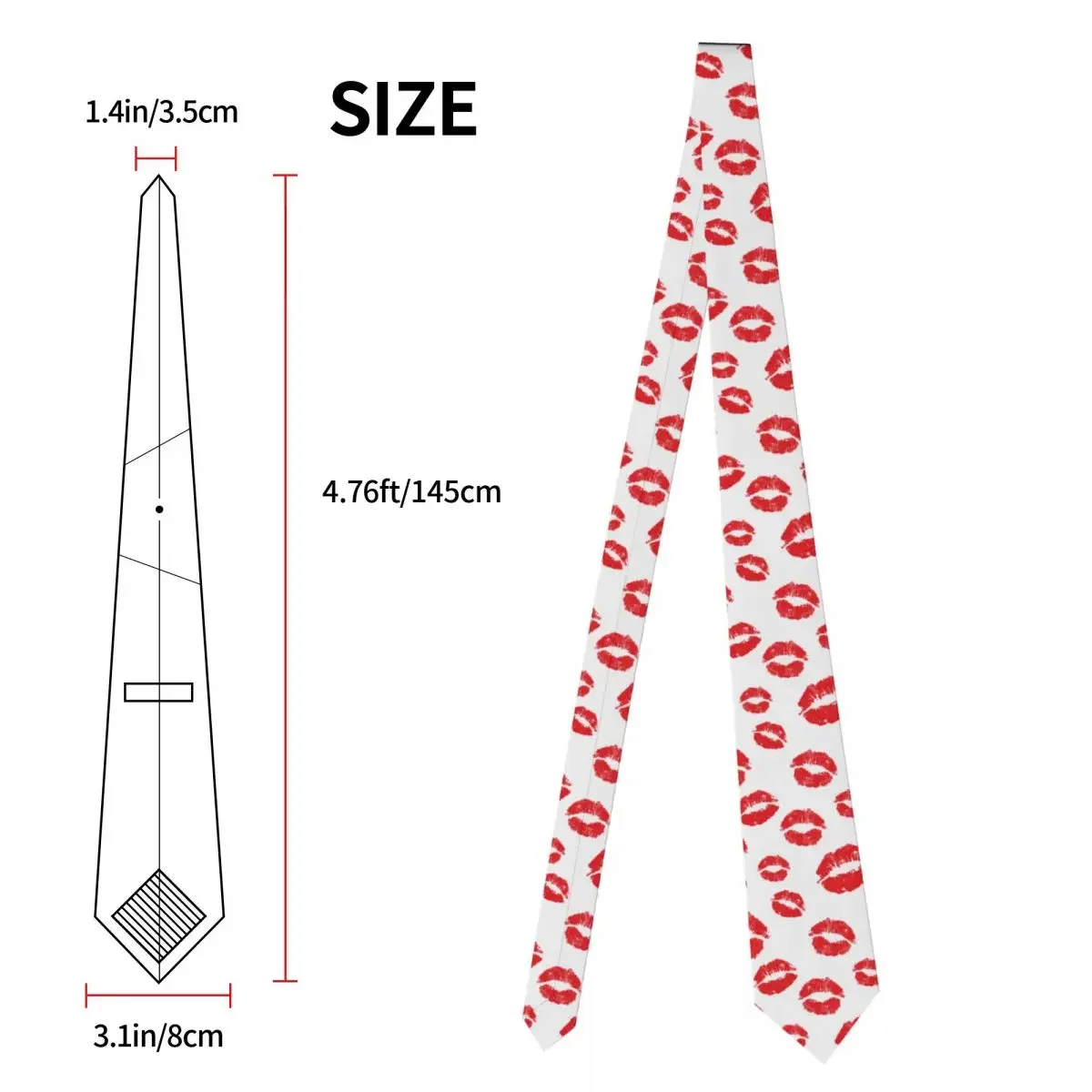 Corbata con lápiz labial de labios rojos para hombre, corbatas clásicas informales de poliéster de 8 cm, accesorios para trajes, corbata, accesorios de boda, regalo