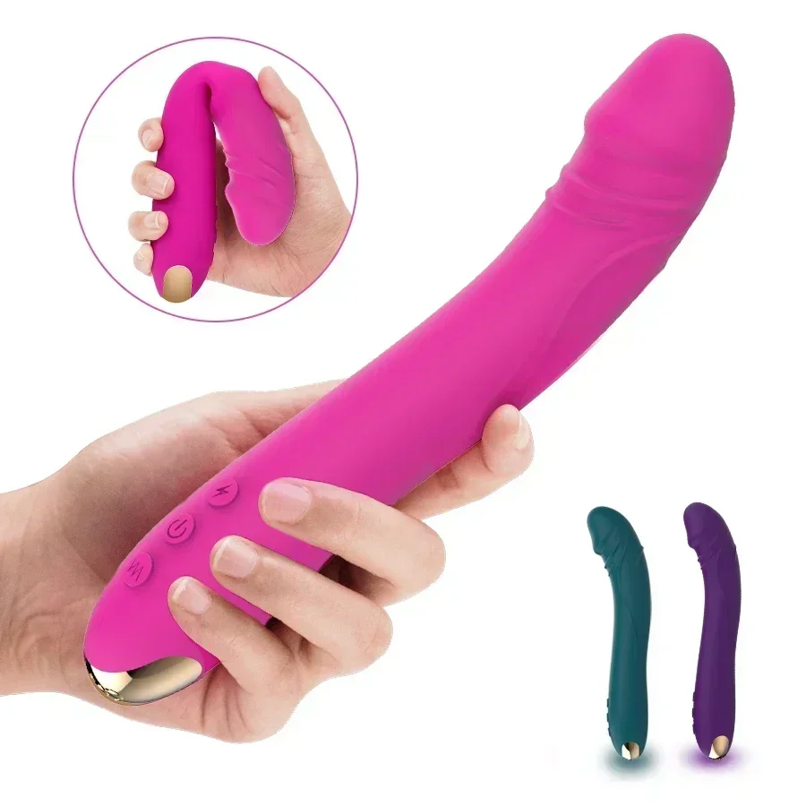 FAAK-consolador vibrador alargado para mujer, masajeador de clítoris y vagina, juguetes eróticos, sensación de piel suave, productos sexuales para adultos