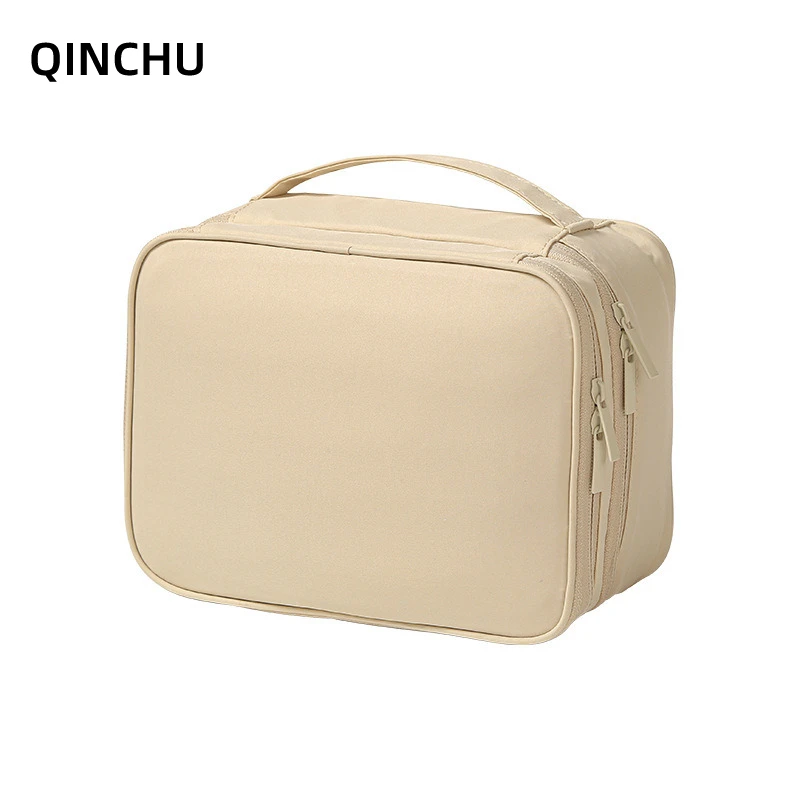 

QINCHU Portable Makeup Bag, Japanese and Korean Style Wash Bag Storage Box, Girls' Large Capacity Makeup Bag
