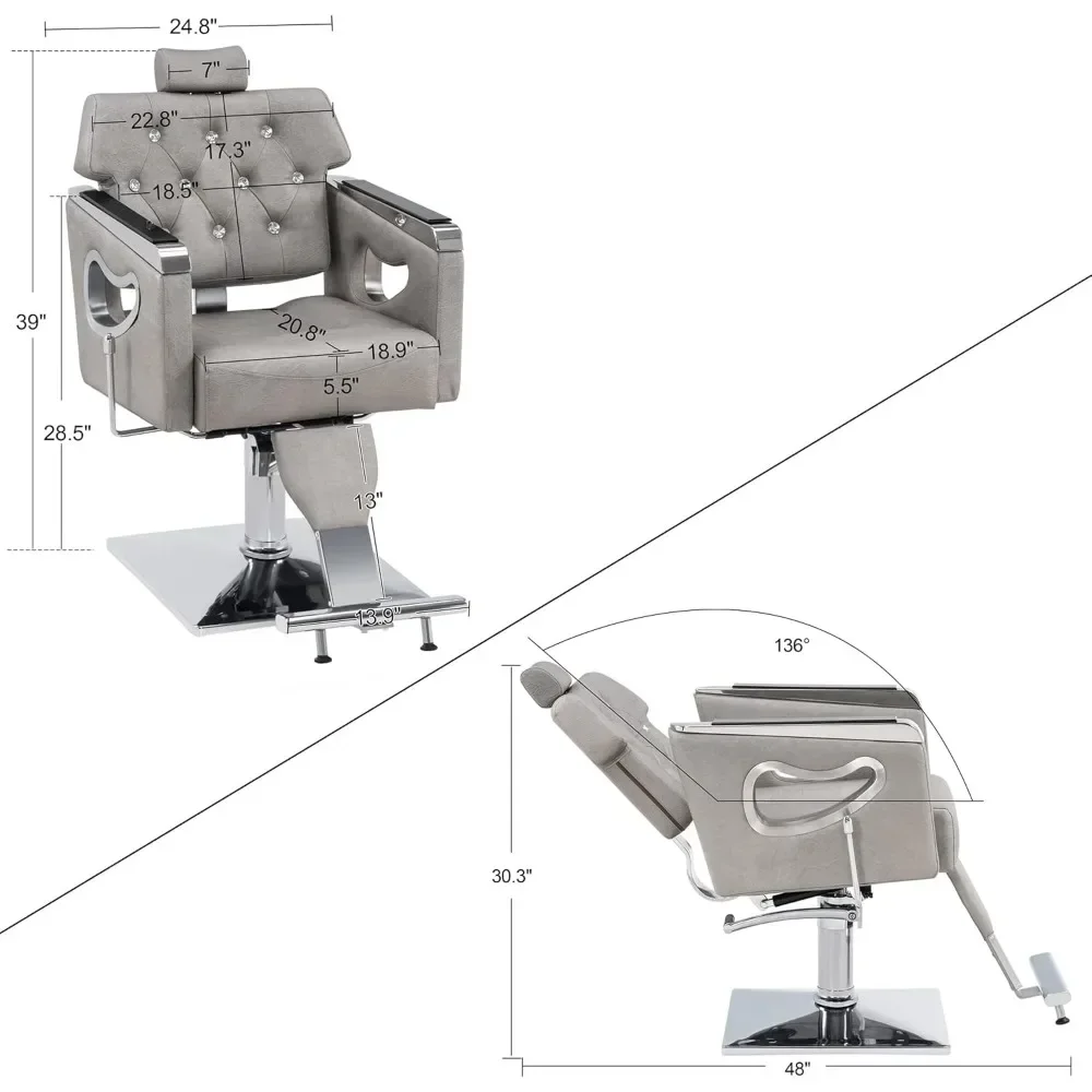 Barber Chair Reclining Salon Chairs for Hair Stylist Antique Hair Spa Salon Styling Beauty Equipment Salon Chair