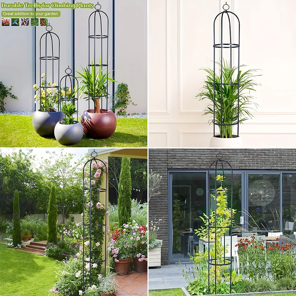 1pcs Metal Garden Trellis Plant Support Climbing Vines Flowers Stands Adjustable Height High-quality Outdoor Yard Decor Props