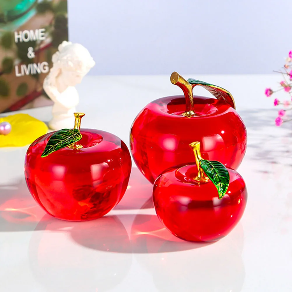 

Apple Ornaments Red Fake Fruit Figurine Decoration Coloured Glaze Lucency Gift Wedding Home Gift Souvenir Decora