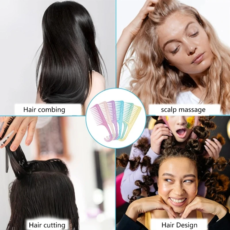 مشط تصفيف الشعر ذو الأسنان العريضة ناعم وسهل لفك تشابك الشعر من أجل تصفيف سهل من دروبشيبينغ