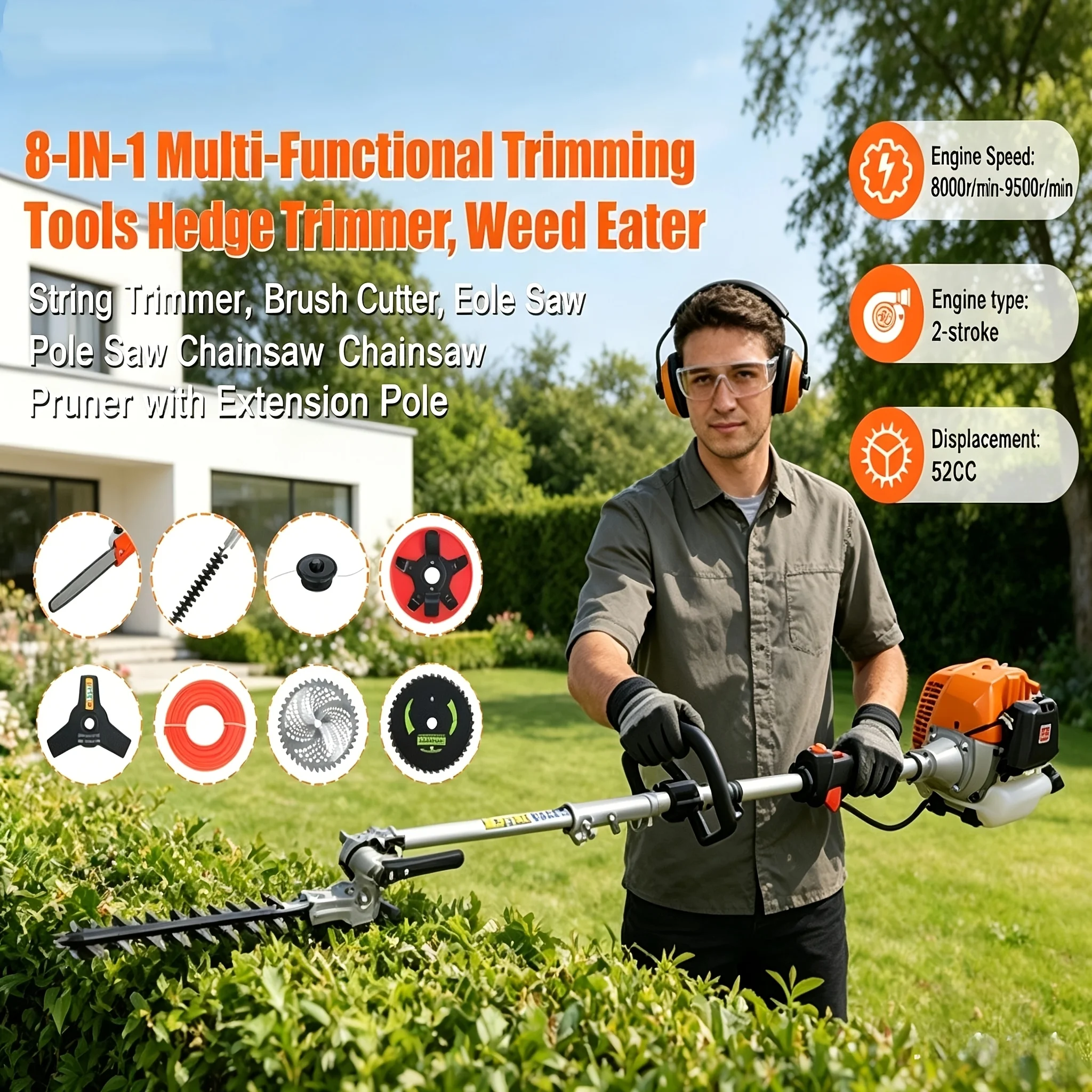 ماكينة قص الأعشاب متعددة الوظا - مراجعة Cordless Hedge Trimmer Pole 2 In 1 وسعره