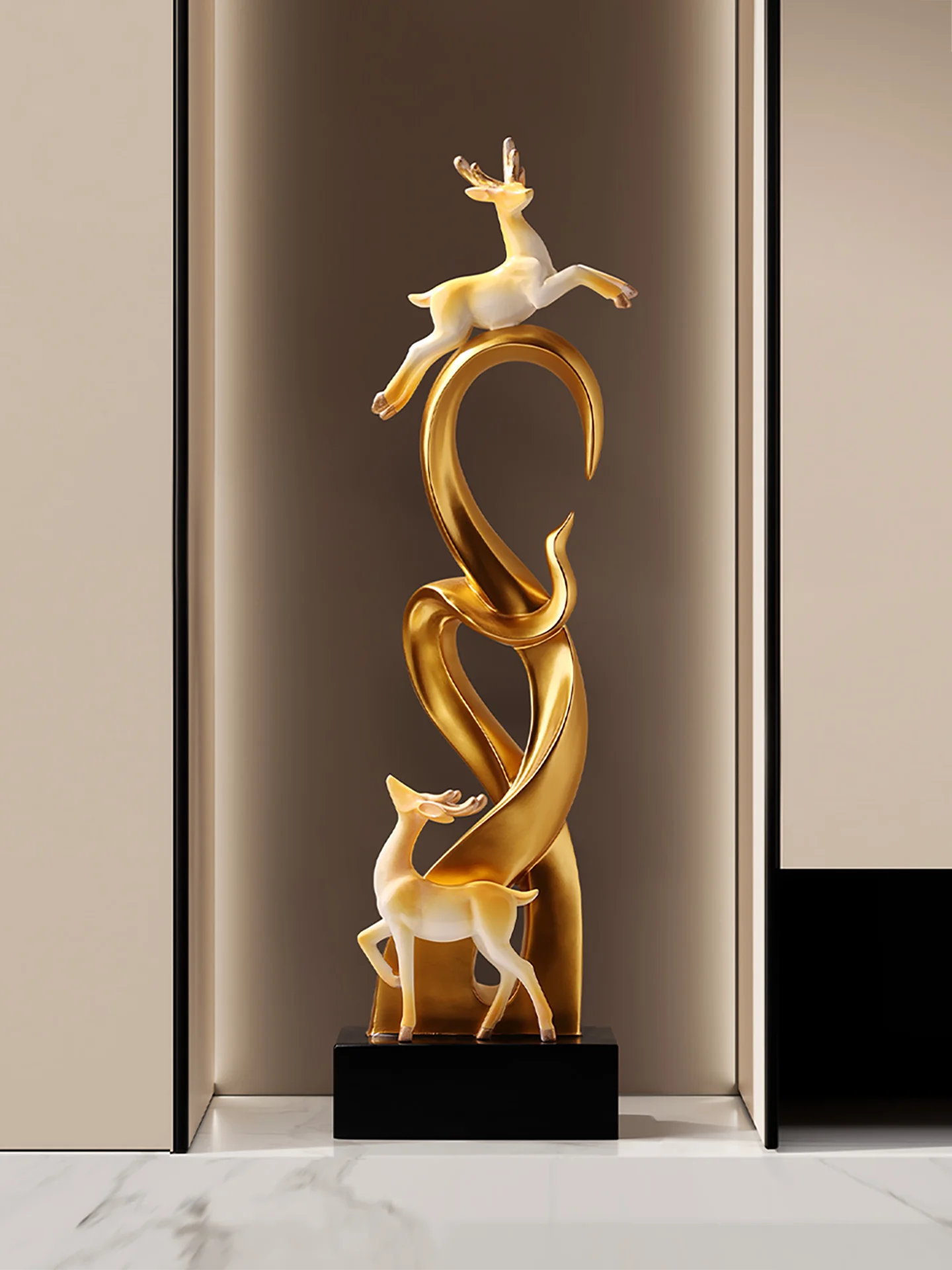 PYH Fengsheng Shuiqi Home Entry Entrance Ornament Light Luxury High-end Living Room Deer Alcove High-end Niche