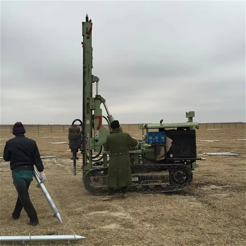 Versatile Hydraulic Photovoltaic Pile Driver Spiral Auger Attachment For C Steel Post Installation And Ground Mount Framing