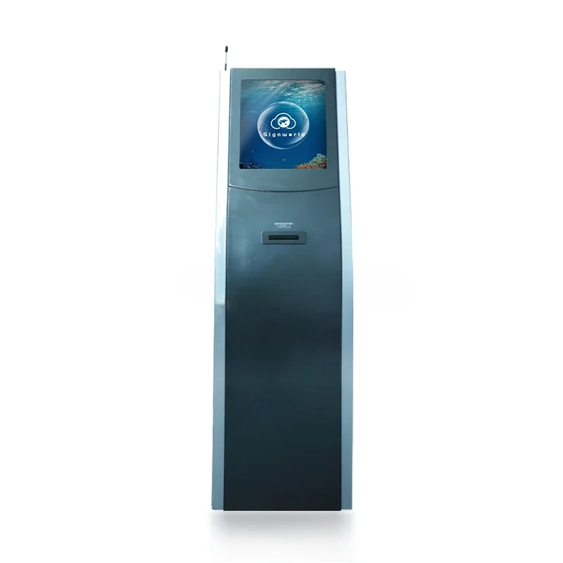 Queuing ticket management system LCD touch screen, providing a powerful WiFi network for banks