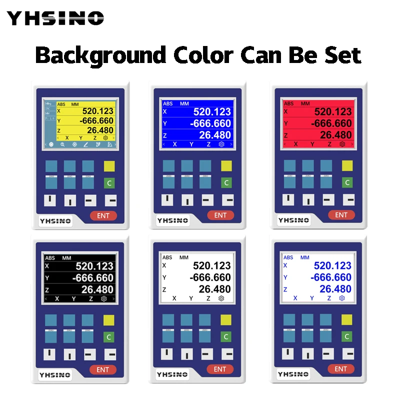 

YHSINO Mini 2-Axis/3-Axis LCD DRO YH800-2A YH800-3A 14 Languages TTL DB9, AC80-240V Multifunction Digital Readout for Lathe