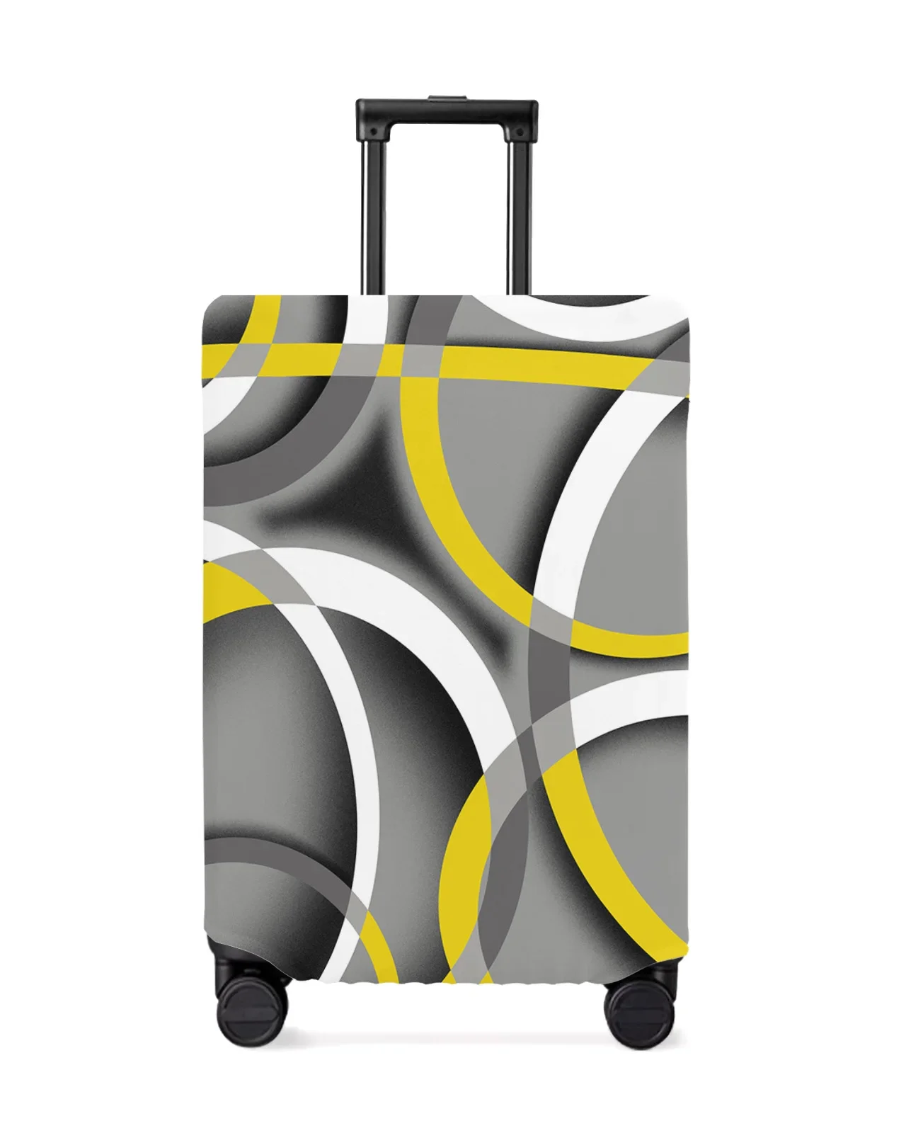 Abstract Modern Art Geometry Yellow Luggage Cover Stretch Baggage Protector Dust Cover for 18-32 Inch Travel Suitcase Case