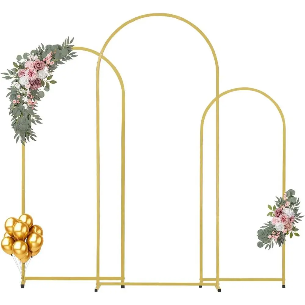 

Arch Backdrop Stand, 6t, 5t & 4t, Set o 3 Balloon Metal Arch Stand or Ceremony, Gold Wedding Arch Backdrop Stand, it or Birthday