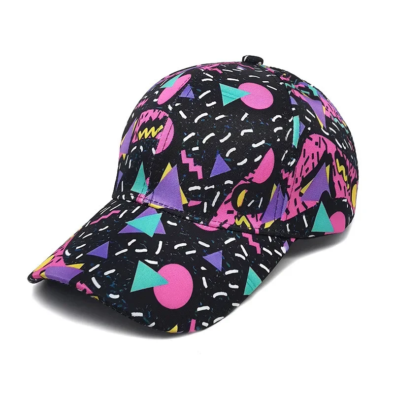 Spring Polyester Graffiti Print Casquette Baseball Cap Adjustable Outdoor Snapback Hats for Men and Women 244