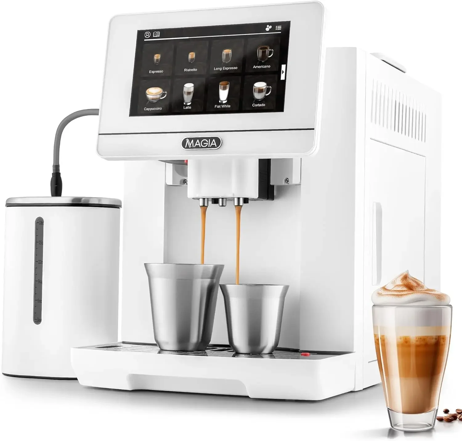 

Magia Super Automatic Espresso Machine with Grinder, Espresso Maker, Milk Frother, Insulated Milk Container, Cappuccino