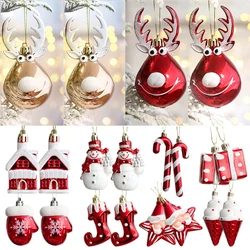 2pcs Elk Christmas Ball Ornaments Xmas Tree Hanging Pendants Christmas Decorations for Home Navidad New Year Gift Supplies Noel