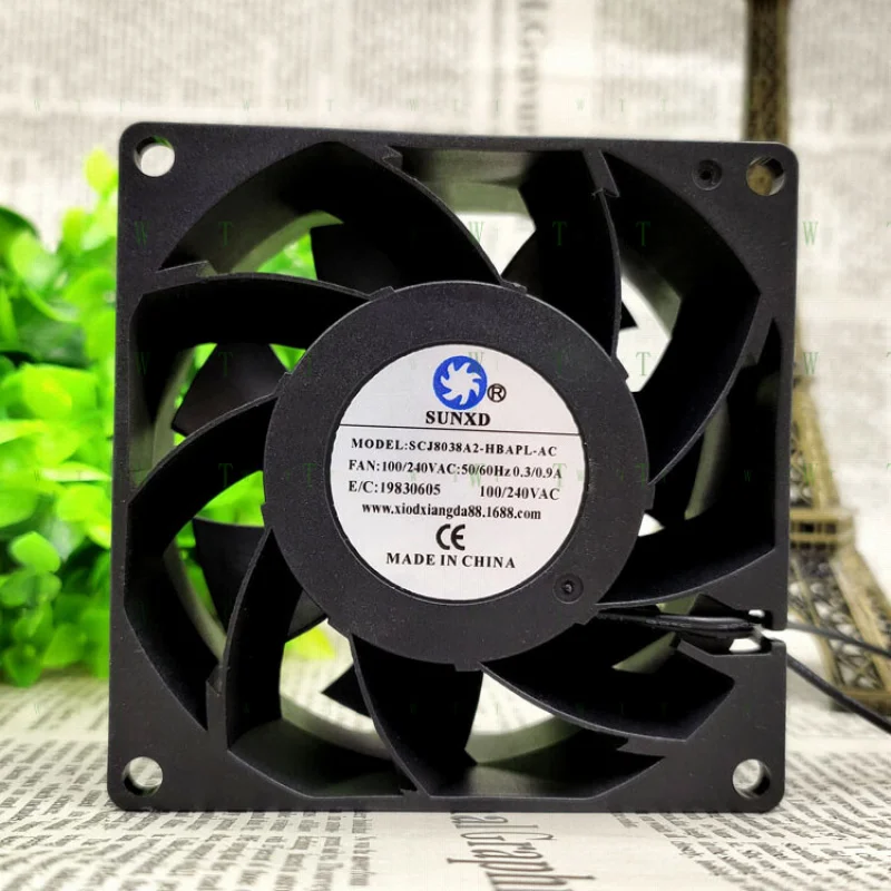 

H 1 pcs for SUNXD SCJ8038A2-HBAPL-AC 100 240V 0.3 0.9A 8038 ball cooling fan
