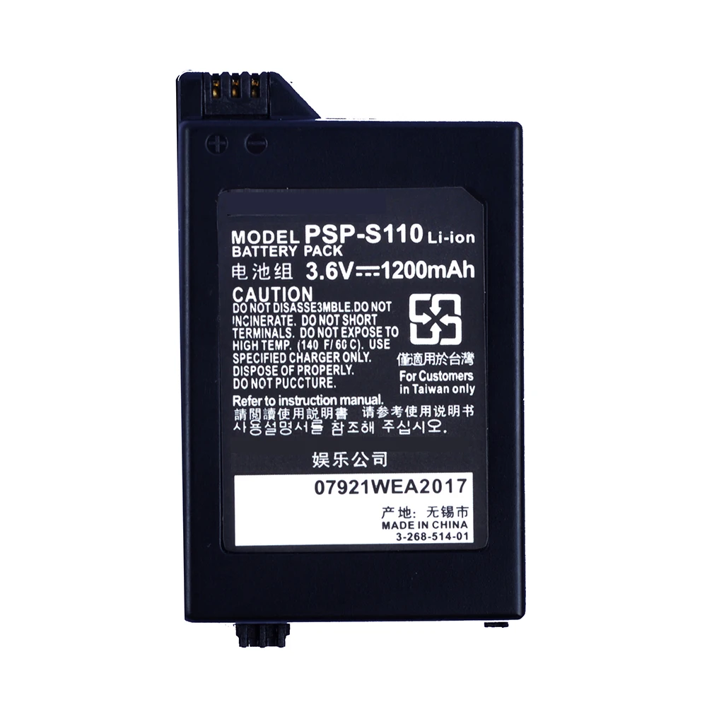 1200mAh 3.6V Replacement Battery for Sony PSP2000 PSP3000 PSP S110 Gamepad For PlayStation Portable Controller Batteries