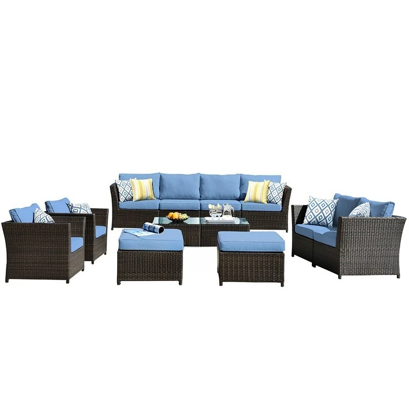 

Outdoor Sofa Outdoor Courtyard Terrace Garden Leisure Table Chair Combination Villa Yard Rattan Chair Waterproof and Sunscreen
