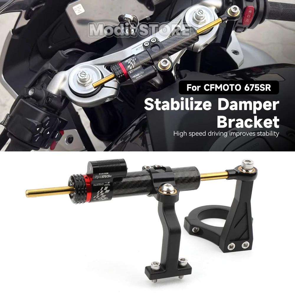 

For CFMOTO 675SR-R 675SRR 675SS 675 Motorcycle Accessories Adjustable Steering Damper Brack Stabilizer Mounting Kit