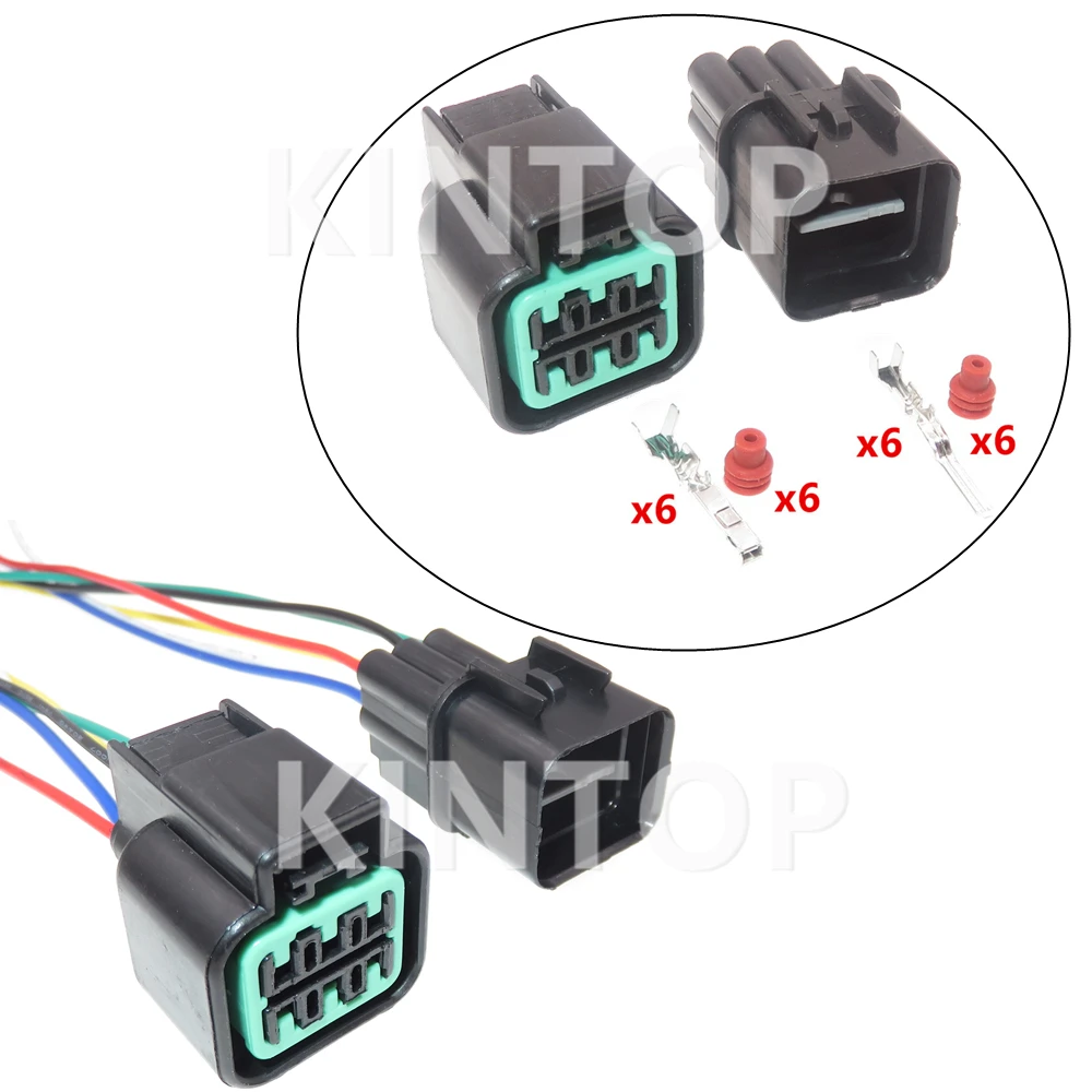 1 Set 6 Pins PB621-06020 PB625-06027 Auto Sealed Socket AC Assembly For KIA Hyundai Car KUM Type Oxygen Sensor Cable Connector