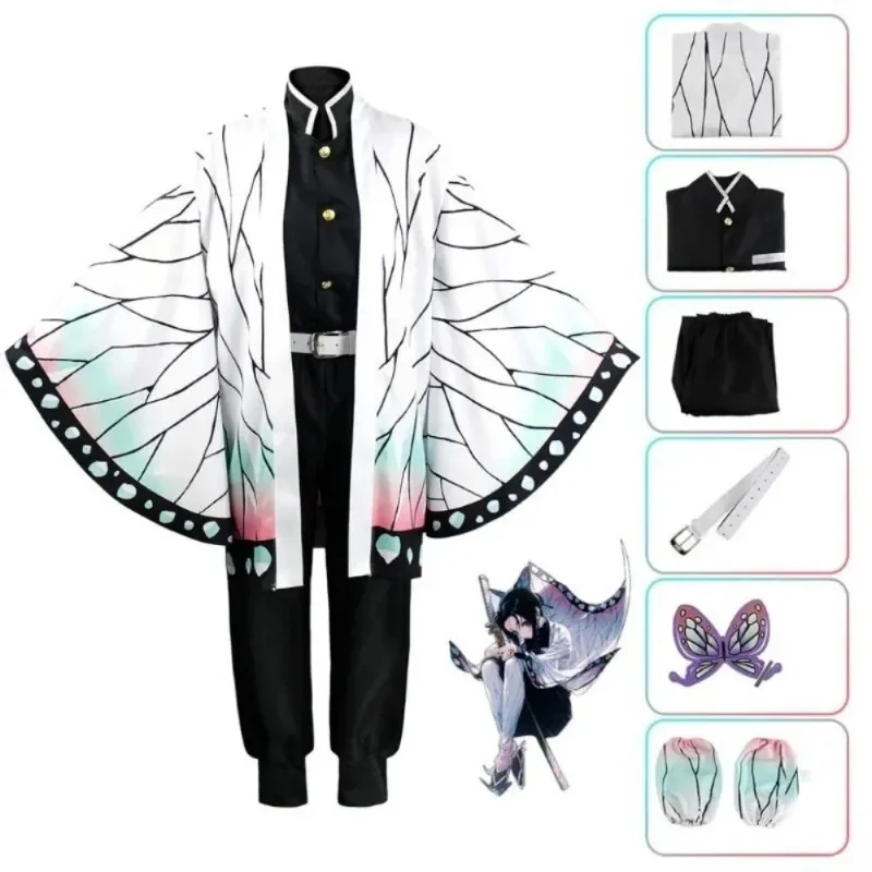 Shinobu Adult Kids Kochou Anime Cosplay Costume Kanae Cosplay Clothes Butterfly Clip Women Uniform Slayer Coat Halloween Outfit