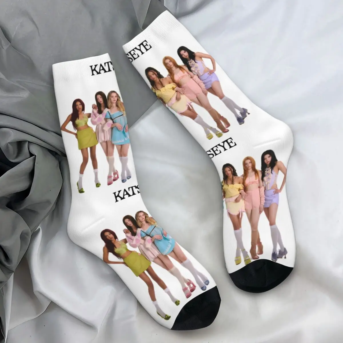 

Katseye SIS Soft Is Strong Socks Harajuku Stockings Spring Anti Bacterial Men Socks Breathable Graphic Running Sports Socks