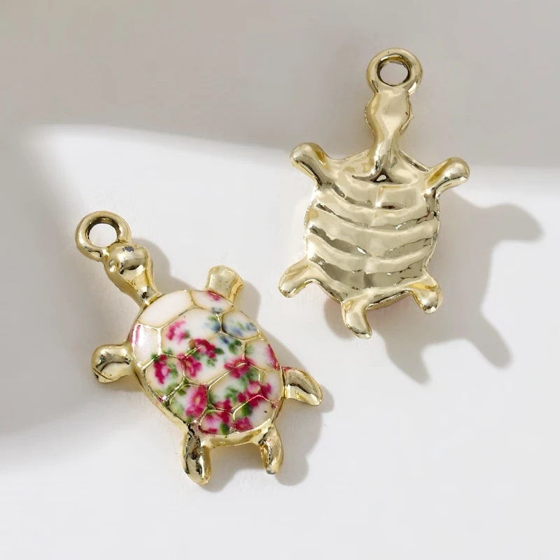 5pcs New Fashion Colorful Little Turtle Enamel Charms Cute Ocean Animal Pendants For Making Handmade DIY Jewelry Accessories